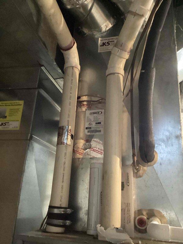 Performed routine maintenance tune-up on Lennox HVAC system. Inspected and tested all components including PVC piping connections and furnace operation. All systems functioning properly; no issues identified.