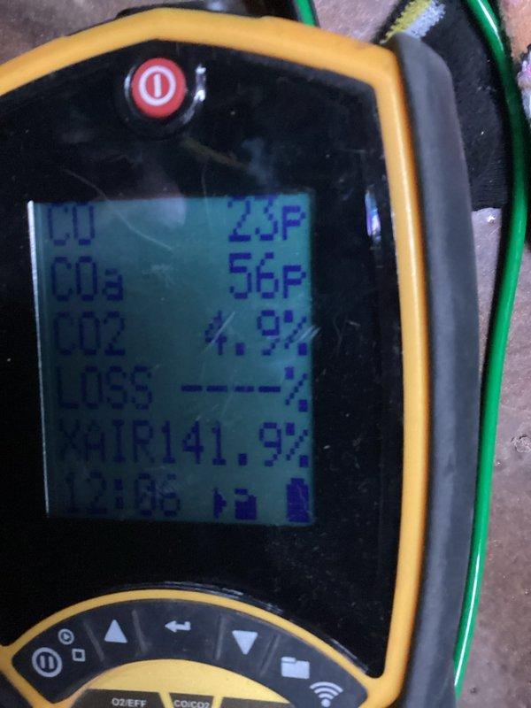 Performed comprehensive tune-up on air handler system. Conducted full inspection of interior components, including blower motor assembly and control board. Completed combustion analysis with diagnostic equipment showing acceptable O2 and efficiency readings. All systems verified operational with no issues detected.