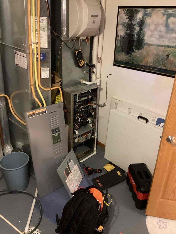 Performed comprehensive furnace preventative maintenance and tune-up on residential heating system. Inspected internal components, electrical connections, and gas line integrity. Completed all manufacturer-recommended maintenance procedures to ensure optimal system performance and efficiency for the heating season.