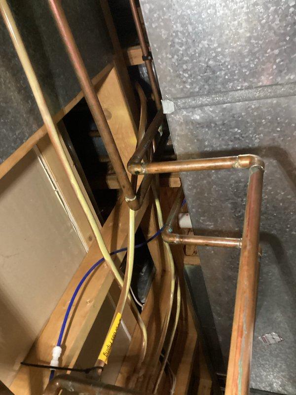 Conducted scheduled preventative maintenance agreement service on customer's furnace system. Replaced air filter with specified MERV 16 filter (X8795) and inspected UV bulb. Performed visual inspection of copper line connections and water heater installation to ensure proper operation and system integrity.
