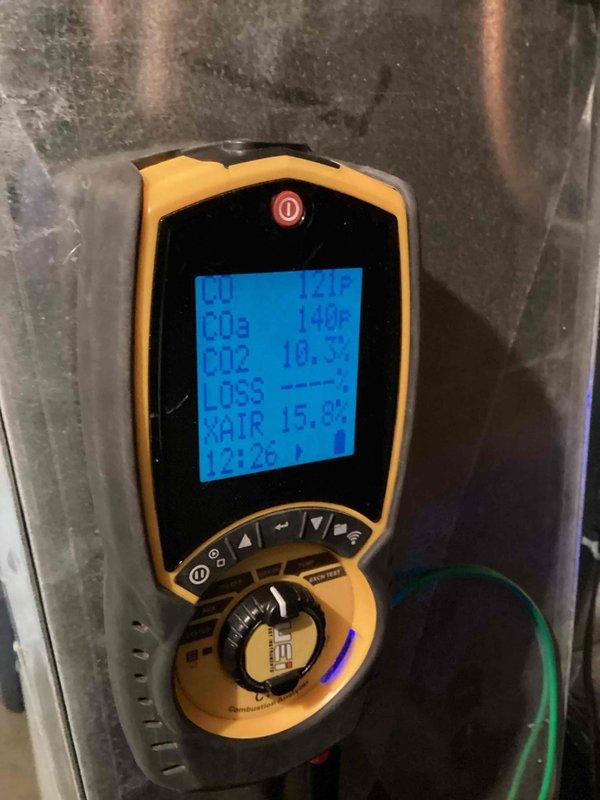 Responded to emergency no-heat call for Goodman furnace with pressure switch open fault. Diagnosed multiple issues including blocked pressure switch hose (already cleared by customer), high gas pressure setting, and restricted airflow from inappropriate filter. Performed combustion analysis, adjusted gas pressure to proper specification, and recommended installation of larger filter cartridge with lighter filtration media to prevent future limit switch trips.