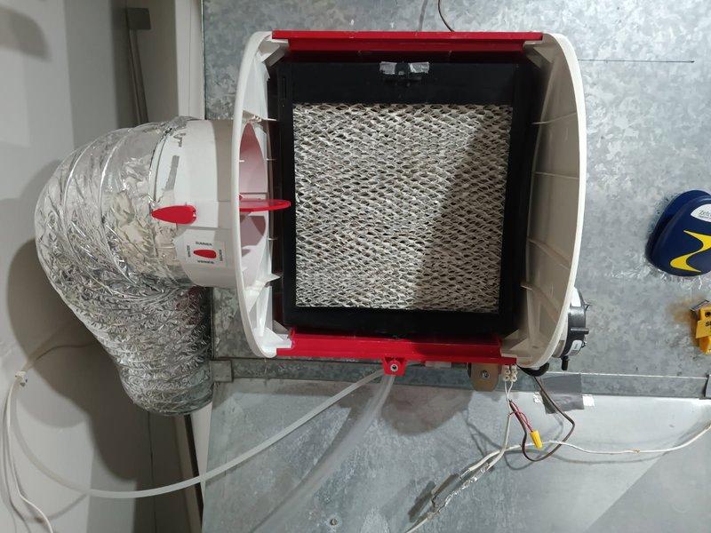 Responded to service call for non-operational humidifier mounted to furnace. Diagnosed issue as insufficient fan speed preventing proper activation of the humidifier pressure switch. Bypassed pressure switch and successfully wired humidifier directly to S30 thermostat to restore functionality.