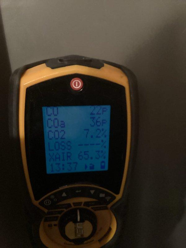 Performed scheduled preventative maintenance on residential furnace system. Conducted complete system inspection and combustion analysis with readings showing proper CO2 levels at 7.2% and acceptable CO air levels. All components tuned to manufacturer specifications with no issues identified.