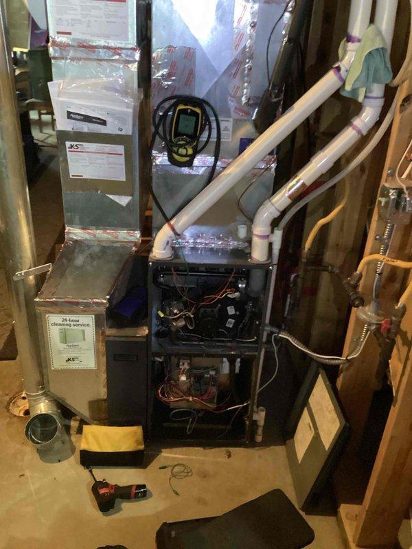 Completed scheduled Preventative Maintenance Agreement on gas furnace, arriving at customer-approved time after 12pm. Performed detailed system inspection, adjusted gas line pressure to manufacturer specifications, and completed full maintenance protocol. All components now functioning within normal operating parameters.