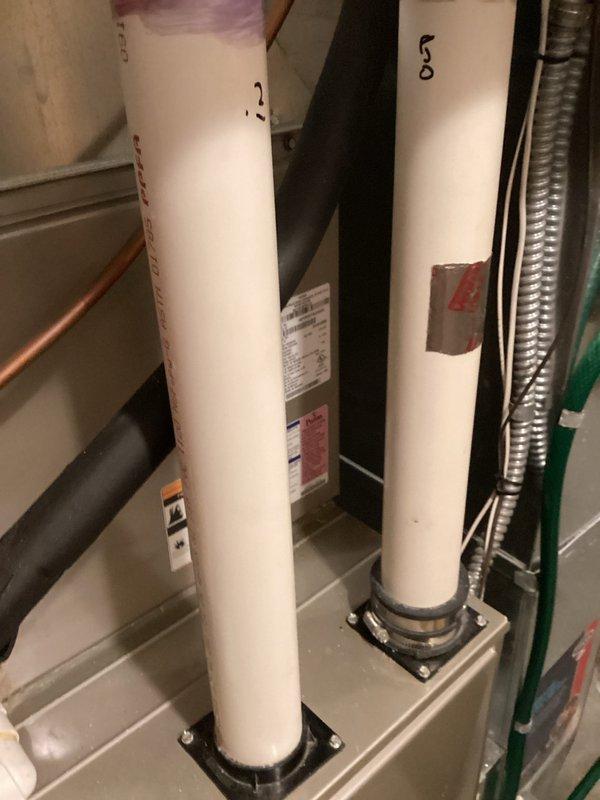 Performed scheduled furnace tune-up. Conducted comprehensive diagnostic testing using combustion analyzer to verify CO/CO2 levels and system efficiency. Inspected PVC venting system with all components properly secured and labeled. System operating within normal parameters after service.