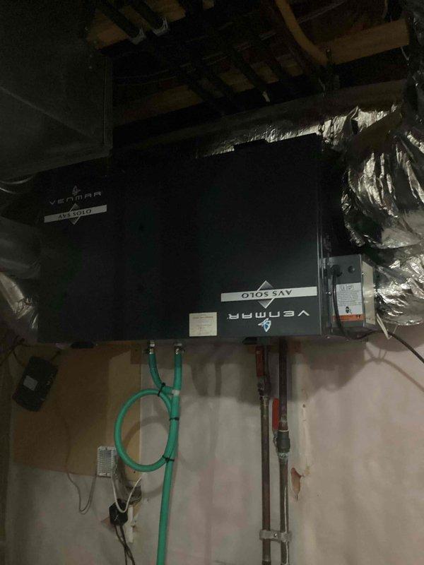 Arrived at customer location and successfully installed new HRV blower assembly in Venmar AVS SOLO air exchanger system. Completed comprehensive system testing to confirm proper operation of the newly installed component. All connections to existing ductwork and plumbing infrastructure were verified secure and functional before departing.