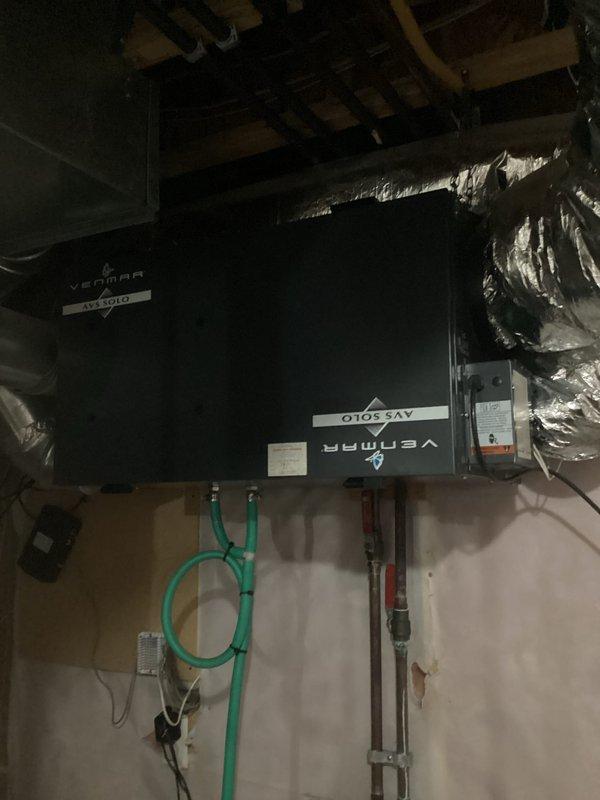 Arrived at customer location and successfully installed new HRV blower assembly in Venmar AVS SOLO air exchanger system. Completed comprehensive system testing to confirm proper operation of the newly installed component. All connections to existing ductwork and plumbing infrastructure were verified secure and functional before departing.