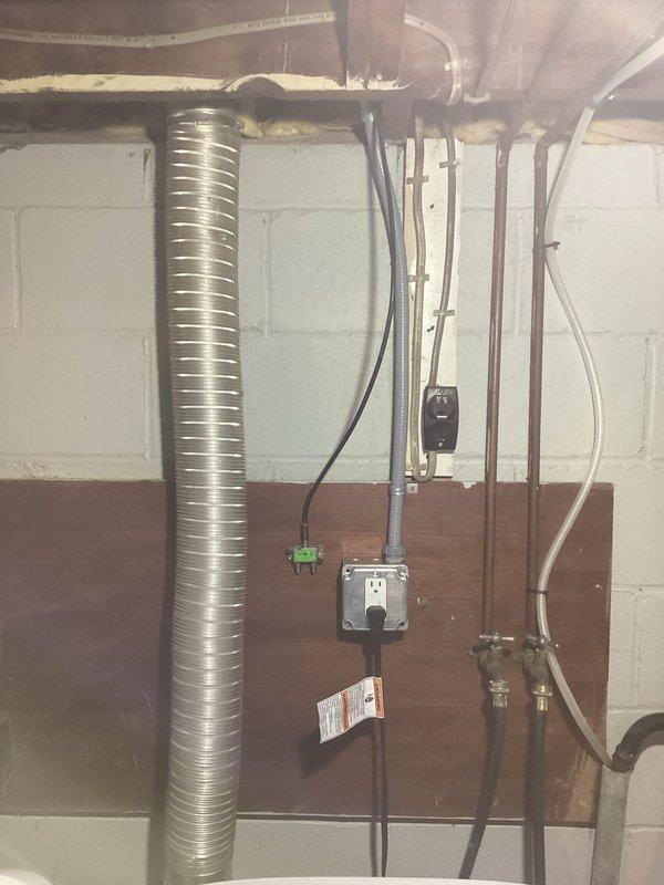 Installed two dedicated 20 amp circuits - one for dishwasher and one for clothes washer - to resolve current distribution issues. Additionally, replaced an outdated, malfunctioning outlet upstairs with a new electrical receptacle to ensure proper function and safety compliance.