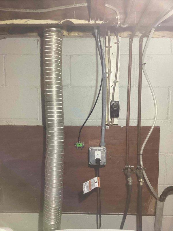 Installed two dedicated 20 amp circuits - one for dishwasher and one for clothes washer - to resolve current distribution issues. Additionally, replaced an outdated, malfunctioning outlet upstairs with a new electrical receptacle to ensure proper function and safety compliance.