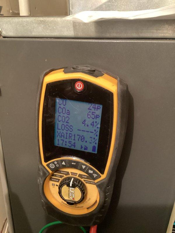 Performed scheduled air handler tune-up service after one previous rescheduling. Conducted comprehensive diagnostic testing using combustion analyzer to verify proper system operation and efficiency parameters. All maintenance completed with system functioning within normal operating specifications.