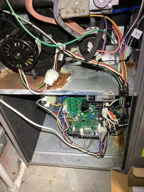 Diagnosed furnace with no heat condition caused by pressure switch error codes. Upon inspection, found flue/gas venting issues including incorrectly positioned snorkel. Corrected snorkel orientation and replaced faulty pressure switches, restoring proper furnace operation.