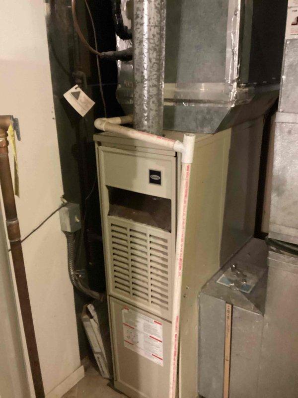 Diagnosed no heat condition in residential furnace system. Inspection revealed igniter was not properly grounded, preventing successful ignition sequence. Reestablished proper grounding connection, restoring normal heating function.