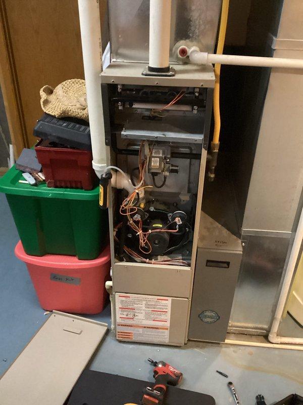 Performed scheduled preventative maintenance on residential furnace system. Conducted comprehensive tune-up of all components, inspected gas connections, examined electrical wiring, and verified proper operation of safety controls. System is now operating within manufacturer specifications with no issues identified.