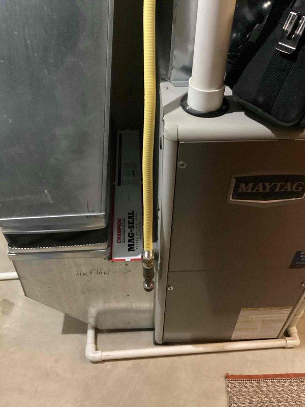 Responded to customer call regarding furnace cycling issue following a power outage. Diagnostic inspection of Maytag furnace system revealed normal operation with no malfunctions detected. Verified proper heating function and system controls. No repairs needed at this time.