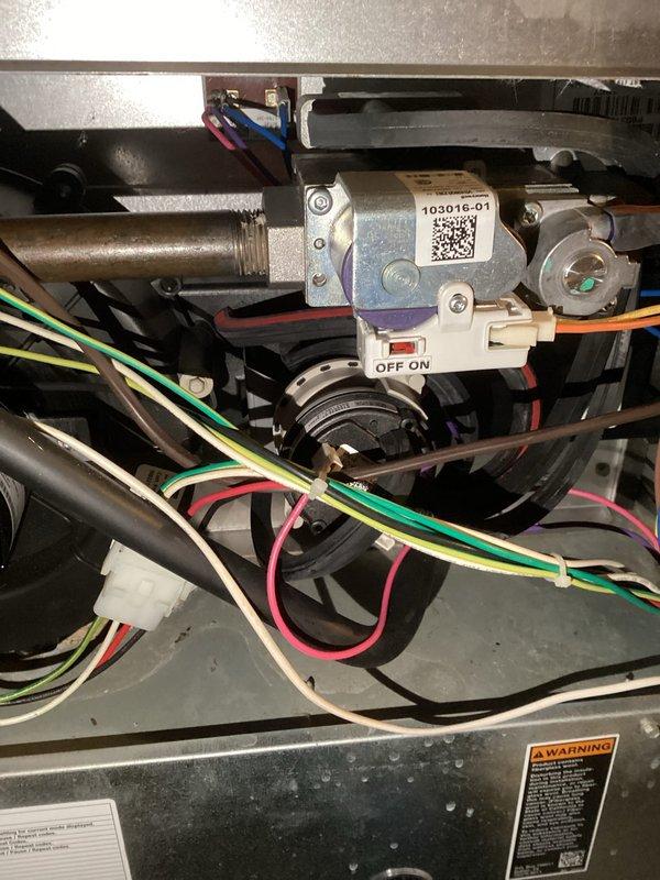Diagnosed no heat condition on Lennox furnace system. Troubleshooting identified failed pressure switch as root cause. Removed and replaced defective pressure switch (P/N 103016-01) with new component. Verified proper system operation after repair with successful ignition and heat cycle.