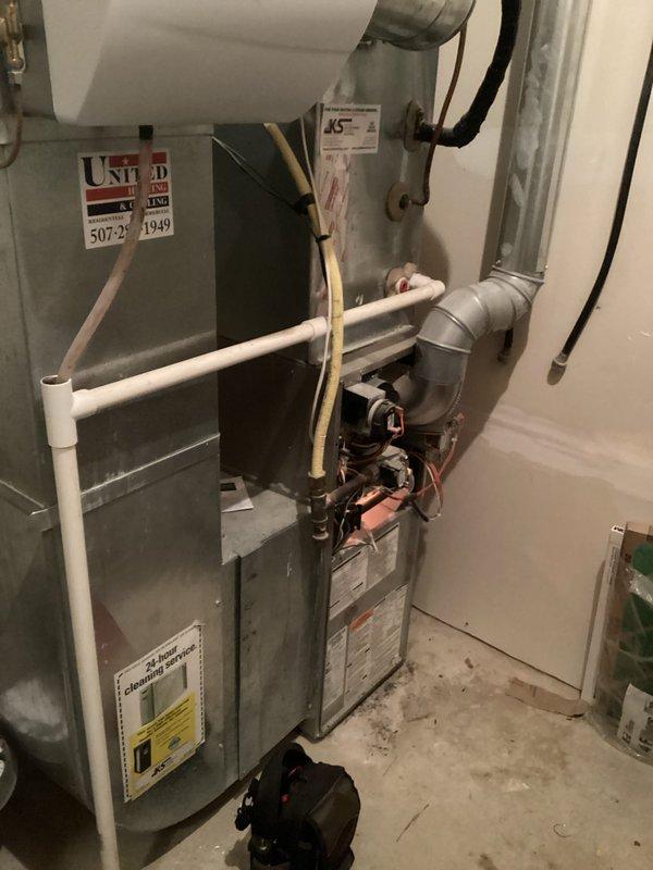 Diagnosed and repaired furnace with no heat complaint. Identified failed control board as root cause. Implemented temporary bypass using contactor to restore heating function until permanent board replacement can be completed.