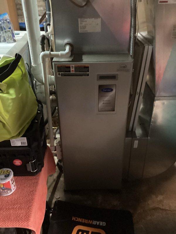 Completed scheduled preventative maintenance agreement service on the second air handler in the home. Performed comprehensive cooling system tune-up on Carrier unit. System was functioning properly; completed all standard maintenance procedures with no issues identified.