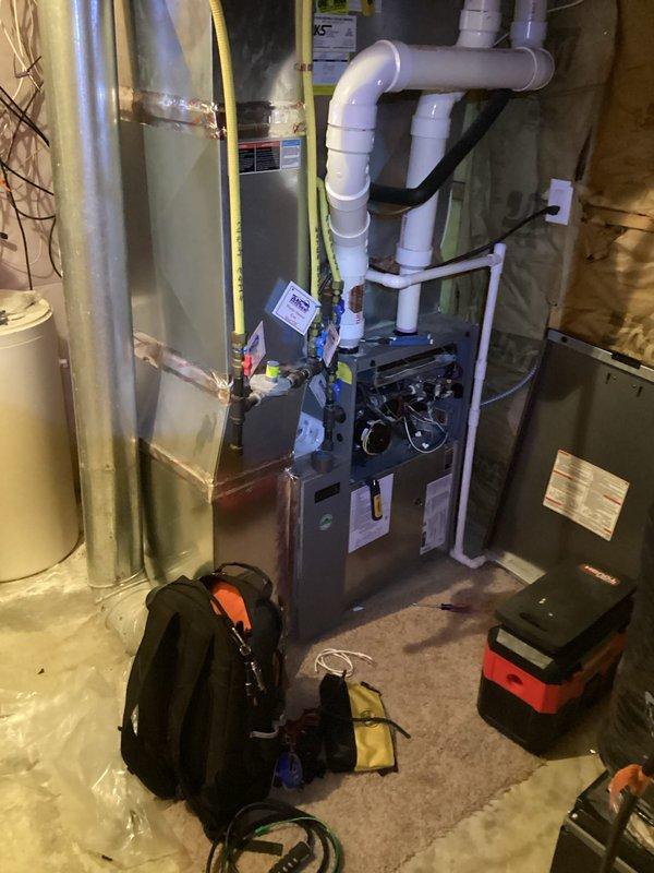 Responded to emergency no-heat call for aging HVAC system not maintaining temperature. Diagnosed failed pressure switch as the root cause of the issue. Replaced defective pressure switch and installed new filter, restoring proper system operation and heat to the residence.