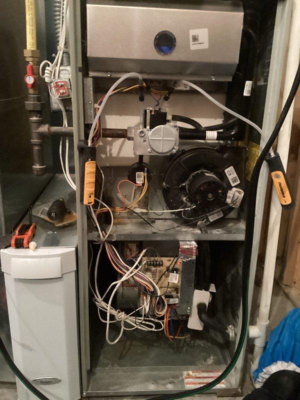 Performed scheduled preventive maintenance agreement service on customer's HVAC system. Conducted comprehensive inspection and tune-up of furnace unit, examining internal components including blower motor, control boards, and electrical connections. All system functions operating normally with no issues identified.