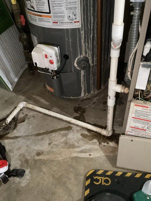 Responded to no heat service call for furnace under 10 years old. Diagnostic inspection revealed plugged condensate line as root cause of heating failure. Cleared condensate drainage system, restoring proper furnace operation and heat production.