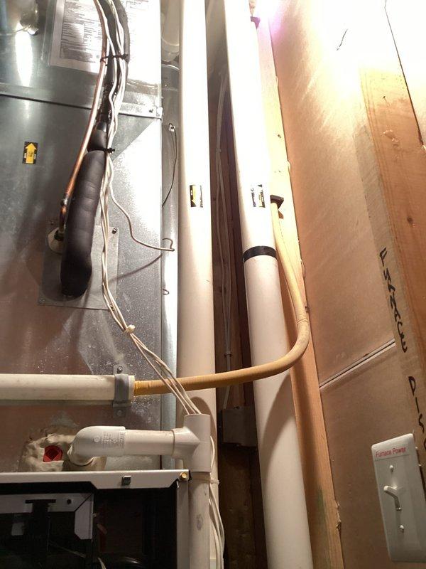 Performed scheduled maintenance tune-up on residential HVAC system. Inspected furnace unit, copper lines, condensate drain system, and electrical connections. All components functioning properly with no issues identified. System left in good working condition.