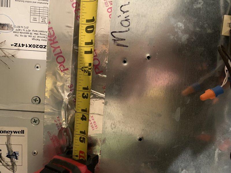 Responded to no-heat complaint in downstairs zone. Diagnostic testing revealed failed damper system causing zoning issues. Took measurements (13-15" and 4-9") of existing components and ordered replacement damper parts. System requires follow-up installation once parts arrive.