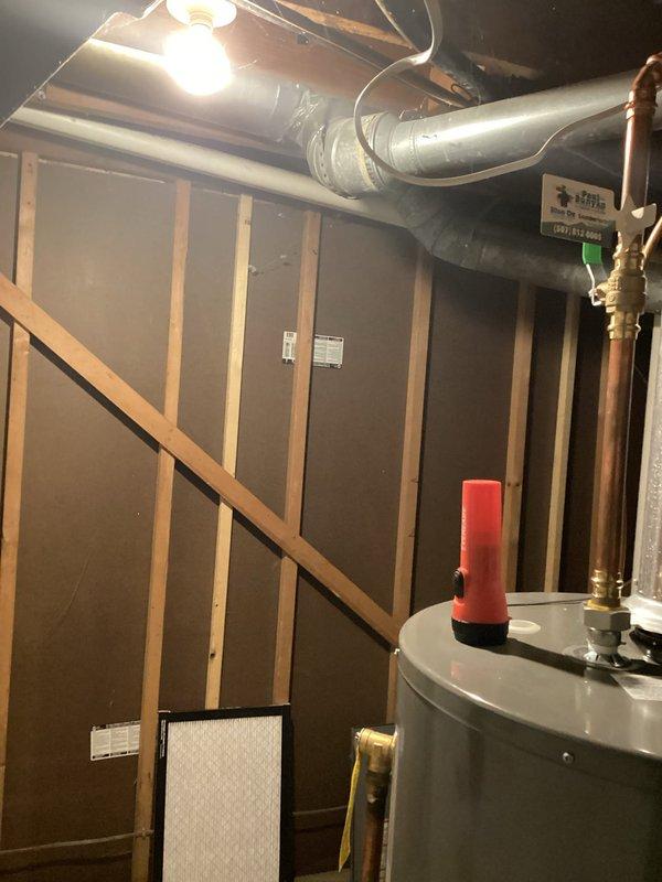 Diagnosed no heat complaint in basement utility area. Found failed gas valve on aging furnace. Due to equipment condition and age, recommended complete furnace replacement rather than component repair.