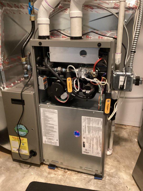 Performed scheduled preventative maintenance on residential HVAC system per prepaid maintenance agreement. Completed comprehensive inspection of furnace including blower motor, electrical components, and control board. Examined ventilation system and verified proper operation of all PVC connections and drainage assembly. System functioning normally with no issues identified.