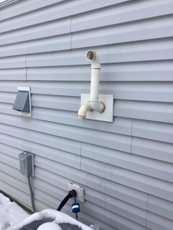 Responded to service callback for incorrectly installed exhaust components. Identified intake and exhaust pipe terminations were reversed during initial installation. Successfully swapped intake and exhaust terminations to restore proper system ventilation and operation per manufacturer specifications.