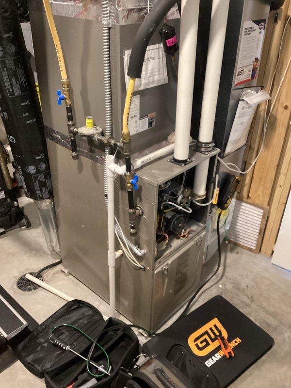 Performed scheduled preventive maintenance on residential HVAC system per Agreement. Conducted comprehensive tune-up of furnace unit, inspected all connections including PVC venting, condensate lines, and gas supply. System functioning properly with no issues identified.