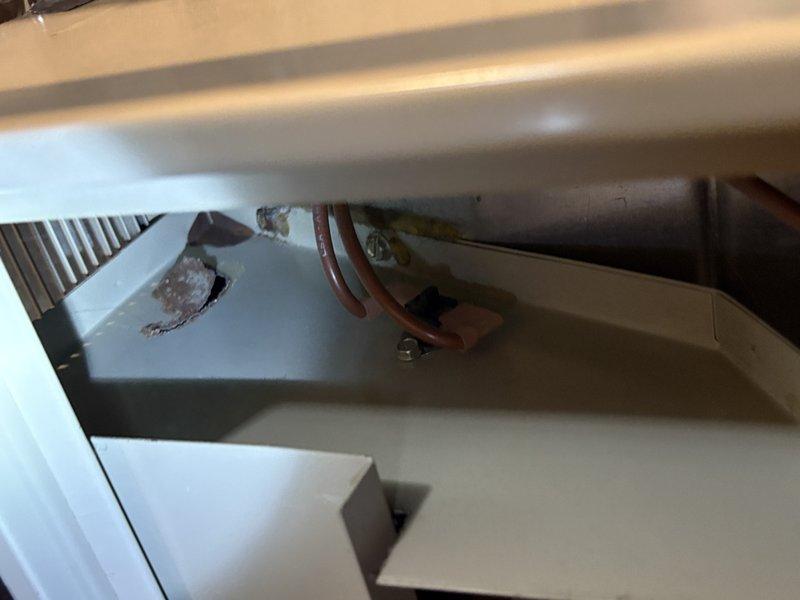 Responded to no heat call. Inspection revealed failed heat exchanger with visible damage, non-functional control board, and intermittent thermostat issues as confirmed by customer. System replacement recommended as manufacturer no longer produces replacement parts for this Lennox unit.