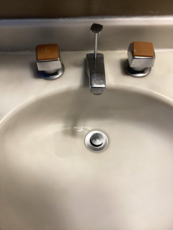 Diagnosed and inspected master bathroom plumbing issues, finding a leaking Kohler shower valve behind the handle and a seized right-side control on the three-piece laboratory faucet. Provided estimate for replacement of shower valve and documented condition with photos.