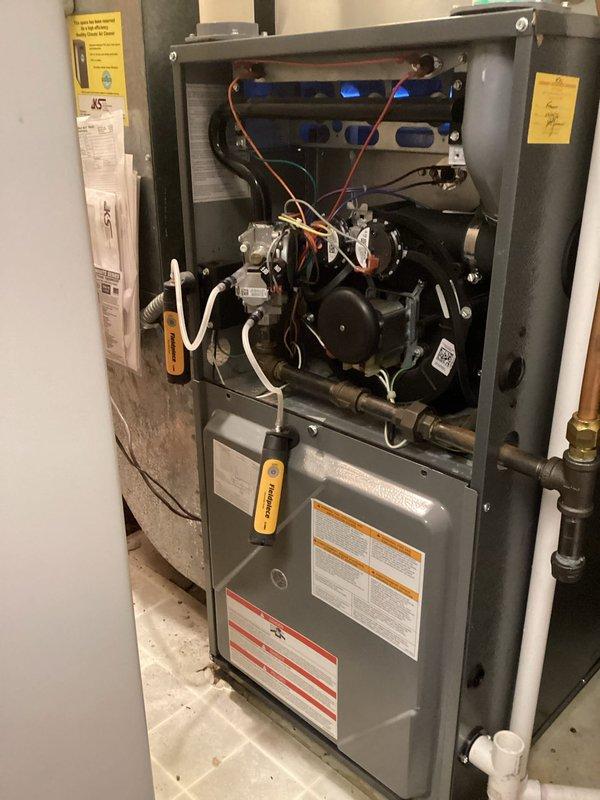 Performed scheduled one-time tune-up on HVAC system per maintenance agreement. Completed comprehensive inspection of furnace with interior component examination. System was found to be in normal working condition with no issues identified. All connections, wiring, and PVC venting appear properly installed and functional.