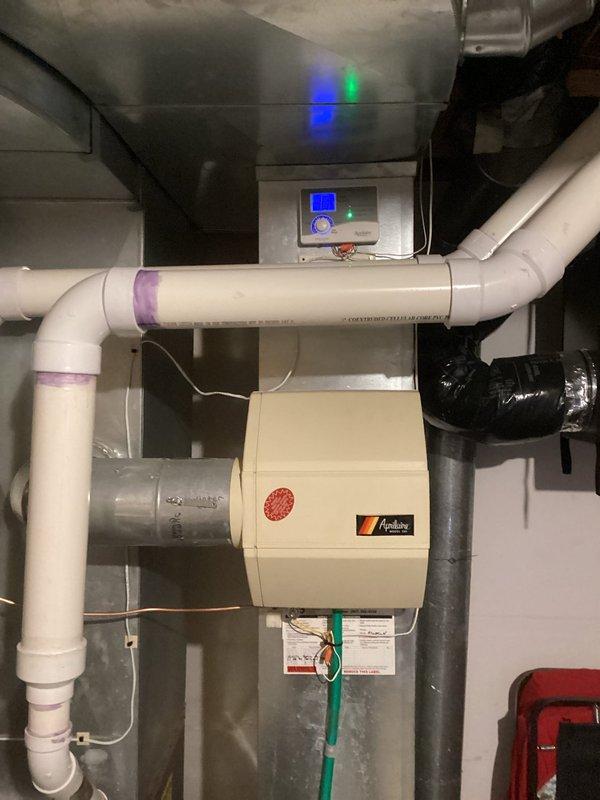 Responded to client call regarding Aprilaire humidifier making noise during operation. Upon inspection, identified clunking sound coming from faulty solenoid. Replaced solenoid to restore proper humidifier function.