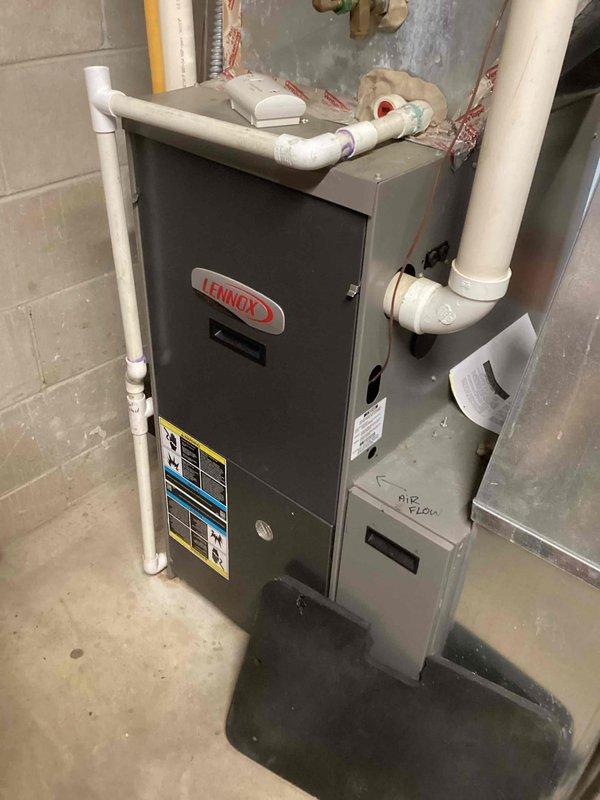 Performed scheduled maintenance service on Lennox furnace system per maintenance agreement. Inspected electrical control components including circuit board and wiring connections. Visual inspection confirmed normal operating condition of furnace assembly, ventilation system, and associated ductwork.