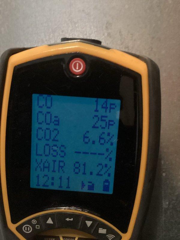 Performed routine annual furnace tune-up on schedule. Conducted comprehensive diagnostic testing with combustion analyzer showing CO at 14ppm, CO2 at 6.6%, and excess air at 81.2%. Inspected internal components including blower assembly, motor, and electrical connections; all systems functioning within normal parameters.
