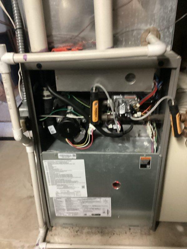 Performed scheduled maintenance tune-up on Lennox HVAC system. Inspected internal components including control board, wiring connections, and blower motor. All systems functioning normally with no issues detected.