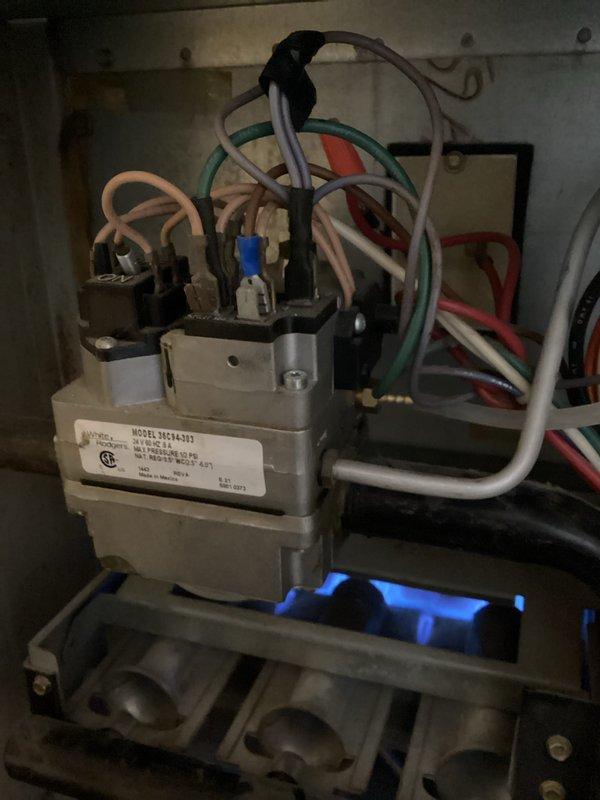 Performed scheduled maintenance agreement service on residential gas furnace. Conducted comprehensive tune-up of system including inspection of burner assembly, ignition system, and heat exchanger. All components functioning properly with normal flame pattern observed. No issues identified.