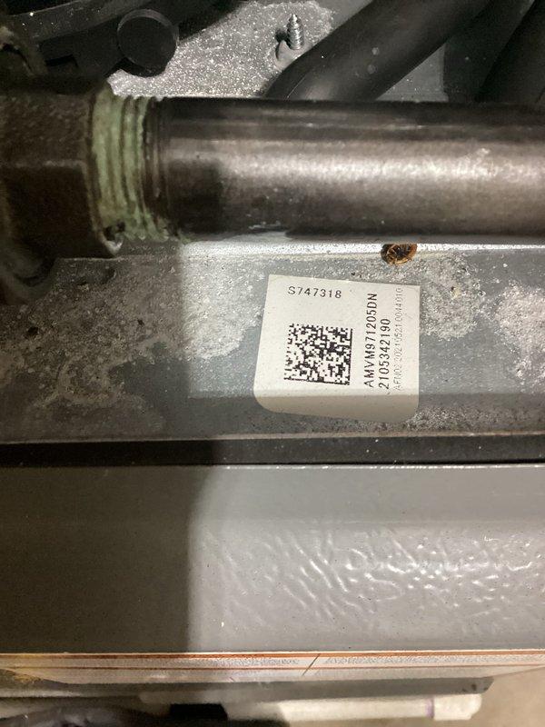 Performed scheduled maintenance agreement tune-up on air handler. Conducted combustion analysis with readings showing CO at 23F, CO2 at 7.8%, and ambient air temperature at 53F. Verified equipment operation and documented system identification (S/N: S747318, Model: AWWK9172030N). All systems operating within normal parameters after service.