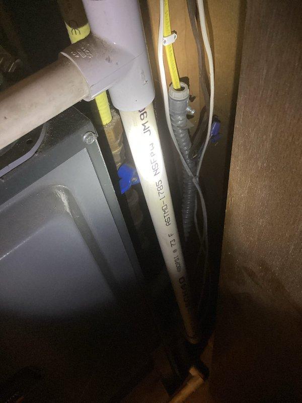 Diagnosed no heat condition in customer's furnace, revealing a failed heat exchanger during inspection. Documented system condition with photos showing internal components and connected PVC venting. Presented options for heat exchanger replacement or complete system replacement to restore heating functionality.