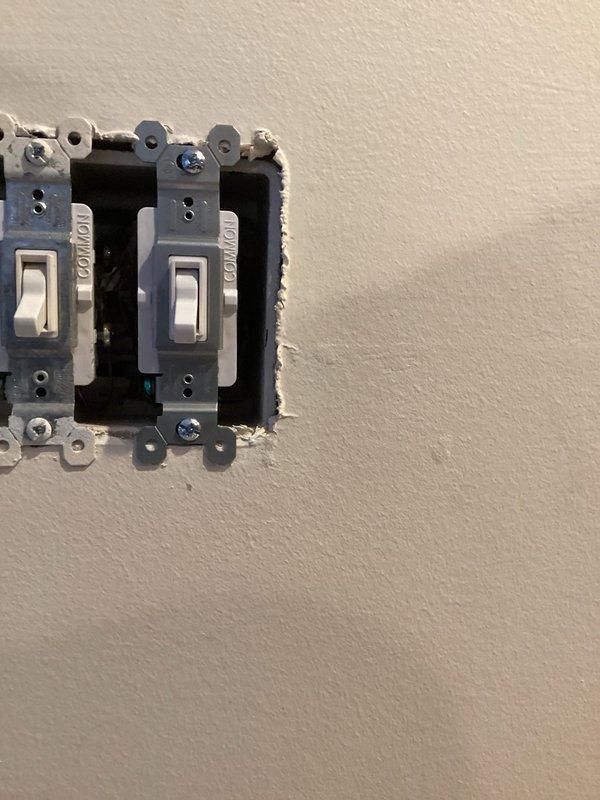 Successfully diagnosed and replaced a faulty 3-way switch that was preventing proper operation of dual light switch system. Installed new 3-way switch and verified all switches functioning correctly after installation.
