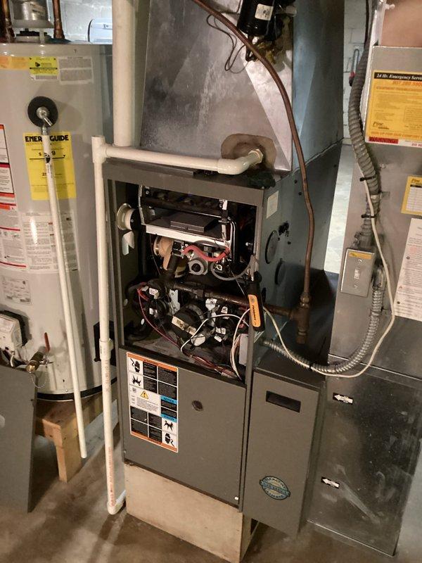Performed scheduled preventative maintenance agreement service on residential furnace system. Conducted comprehensive tune-up of the unit, including inspection of control board, electrical components, and ventilation. All systems functioning properly with no issues identified.