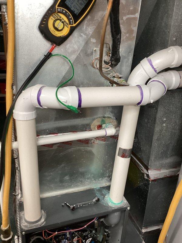 Performed scheduled preventive maintenance on air handler unit per maintenance agreement. Conducted comprehensive inspection of furnace system, including internal components, control board, and electrical connections. Tested ventilation system and condensate drainage lines, confirming proper operation with diagnostic equipment. All systems functioning normally after tune-up service.