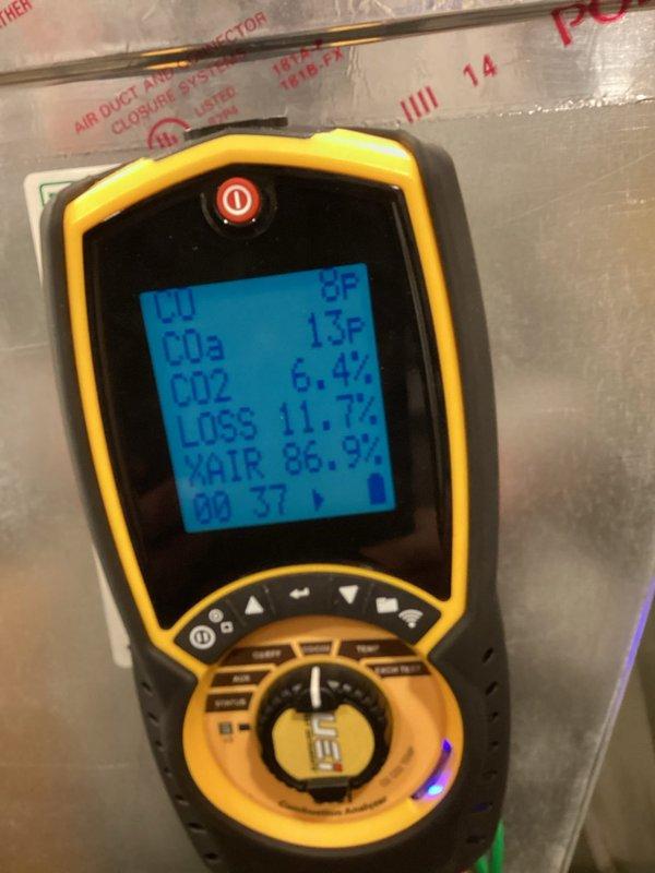 Responded to no heat service call and diagnosed failed thermostat as the primary issue. Replaced existing non-functional unit with new Lennox iComfort Wi-Fi thermostat (Catalog #10F81, Part #103M55-04). Performed one-time furnace tune-up including combustion analysis with readings of CO2 6.4%, efficiency loss 11.7%, and excess air 86.9%. System restored to proper operation.