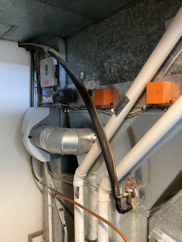 Performed FRM electrical inspection, verifying GFCI protection where required and confirming proper circuit protection at the panel. Inspected HVAC installation including air handler unit, associated electrical connections, junction boxes, and control modules. Documentation completed with photographic evidence of the installation.