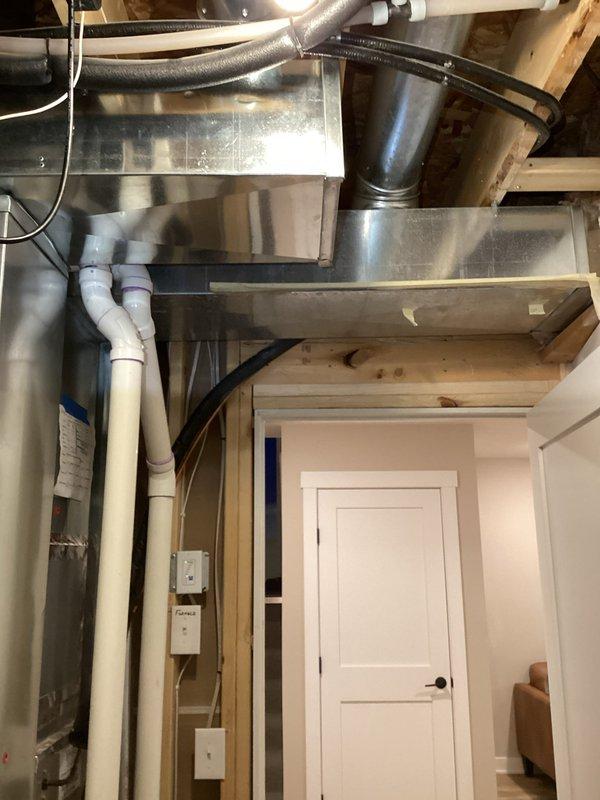 Diagnosed Bryant furnace with intermittent heating issue; determined malfunction was due to either faulty control board or blower motor failure. Inspected unit connections and ductwork in utility area, which appeared properly installed with no visible damage. Provided customer with parts quote for replacement board and blower motor to restore reliable heating operation.