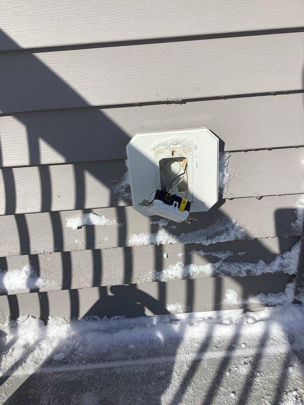 Responded to service call for a non-functioning GFCI outlet on customer's deck that was flagged during home inspection. Diagnosed the issue as a faulty GFCI receptacle. Replaced with new GFCI outlet and installed appropriate outdoor weatherproof cover to restore functionality and ensure code compliance.