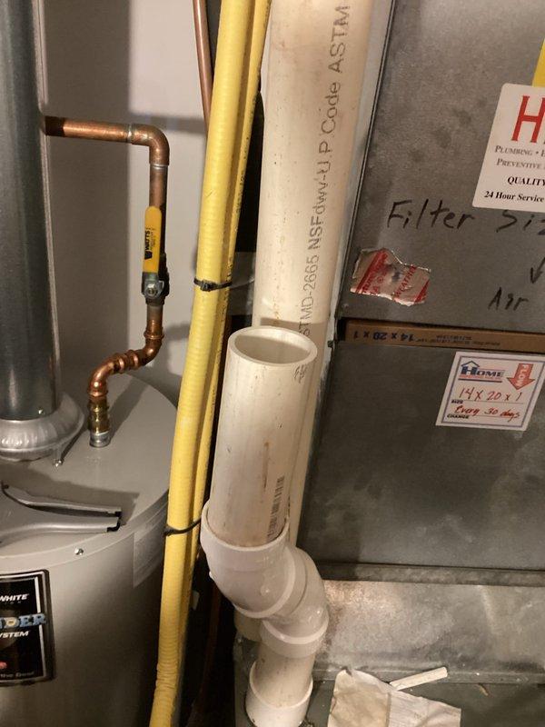 Responded to no heat call for aging system. Diagnosed blocked intake and leaking exhaust as primary issues; reset power temporarily restored operation before system shutdown recurred. Remediated by cutting intake pipe inside and applying adhesive to repair exhaust fitting, successfully restoring proper system function.