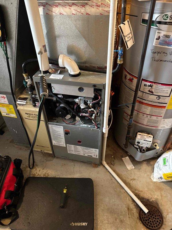 Completed pre-paid maintenance service on residential furnace. Performed comprehensive tune-up including inspection of internal components, wiring, motor, and control systems. Verified proper operation of exhaust system and PVC venting.