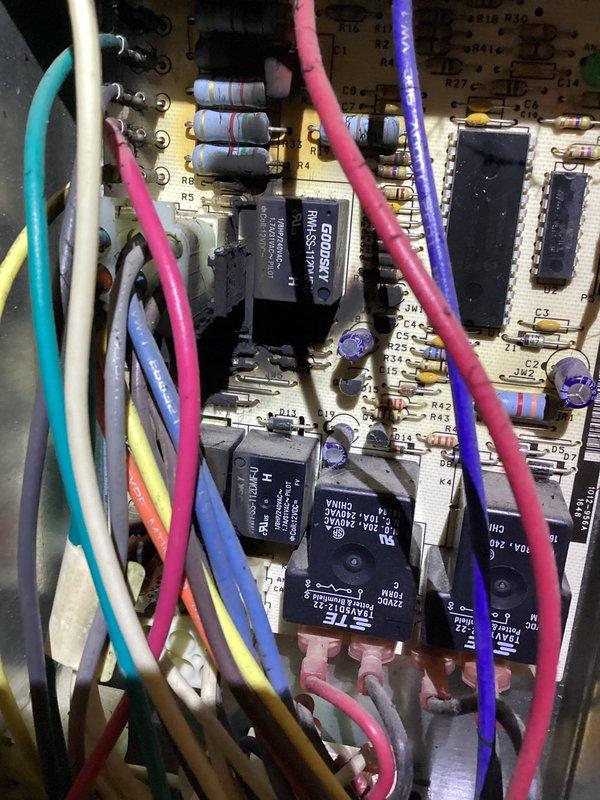 Diagnosed and replaced faulty control board on aging furnace that was cycling on then shutting down prematurely. Previous thermostat replacement by utility company did not resolve the issue; confirmed control board was failing to provide power to inducer motor, preventing proper heating cycle completion.